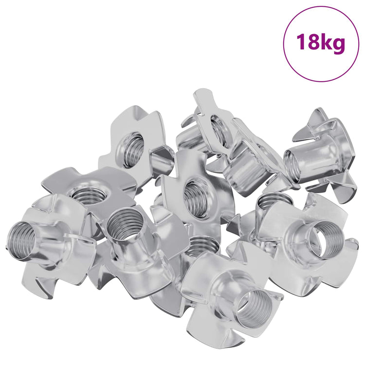 Vidaxl gestanzte T-Mutter 7200 Stück Silber M6 mm Stahl