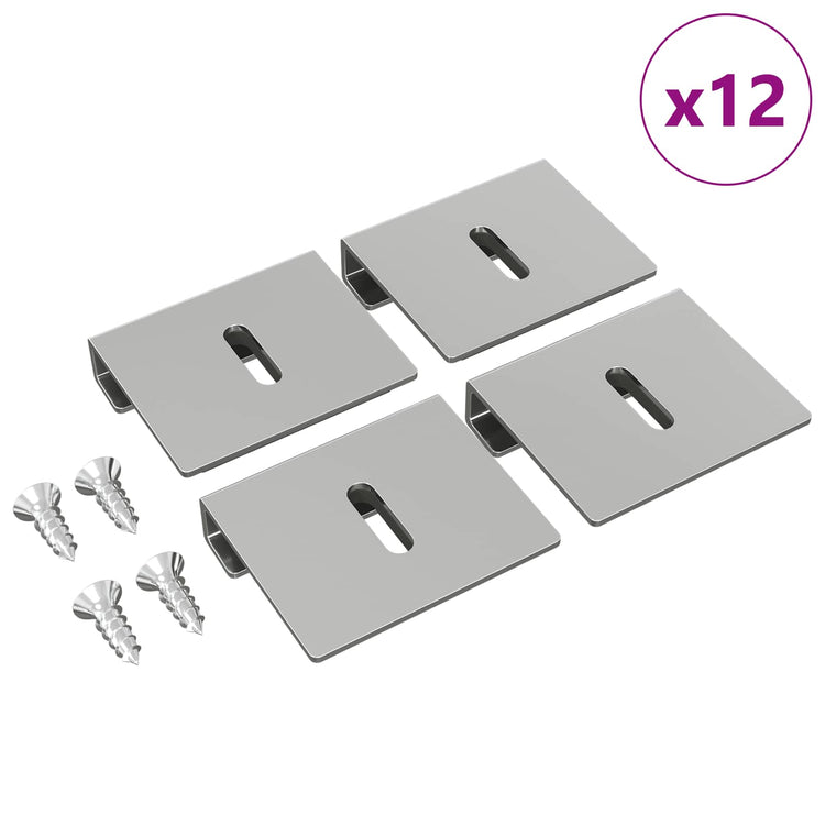 Vidaxx Spiegelmontagehalterung 12 Stück Nickel 35 x 30 x 8,3 mm Stahl