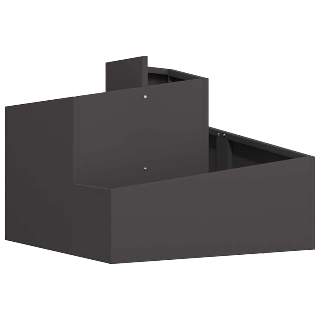 Vidaxl Gartenblumentopf schwarz 60 x 60 x 50 cm kaltgewalzter Stahl