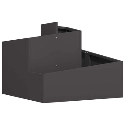 Vidaxl Gartenblumentopf schwarz 60 x 60 x 50 cm kaltgewalzter Stahl