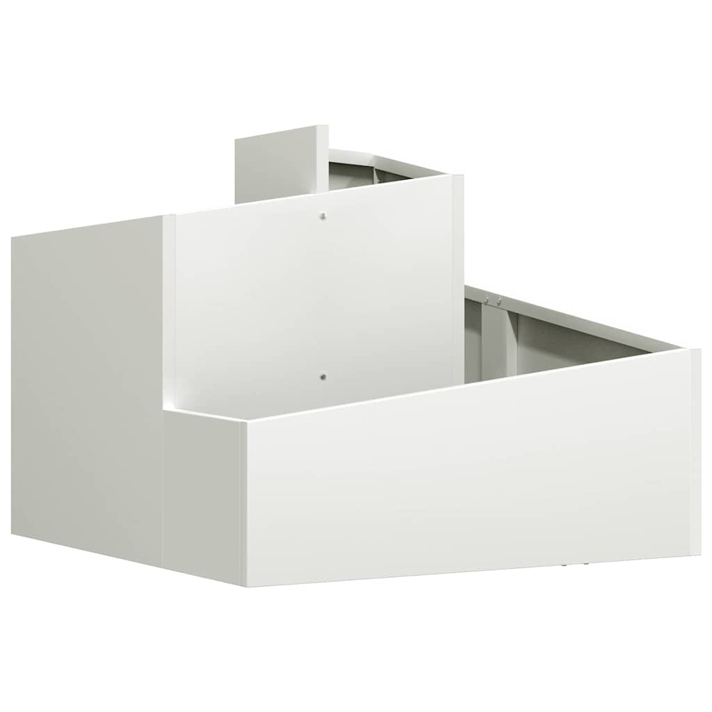Vidaxl Gartenblumentopf weiß 60 x 60 x 50 cm kaltgewalzter Stahl