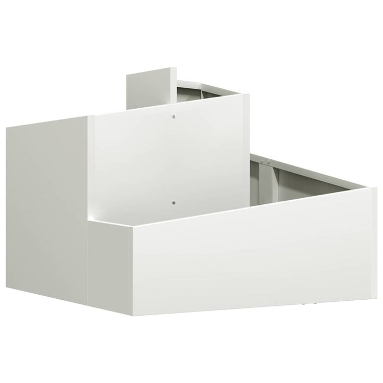 Vidaxl Gartenblumentopf weiß 60 x 60 x 50 cm kaltgewalzter Stahl