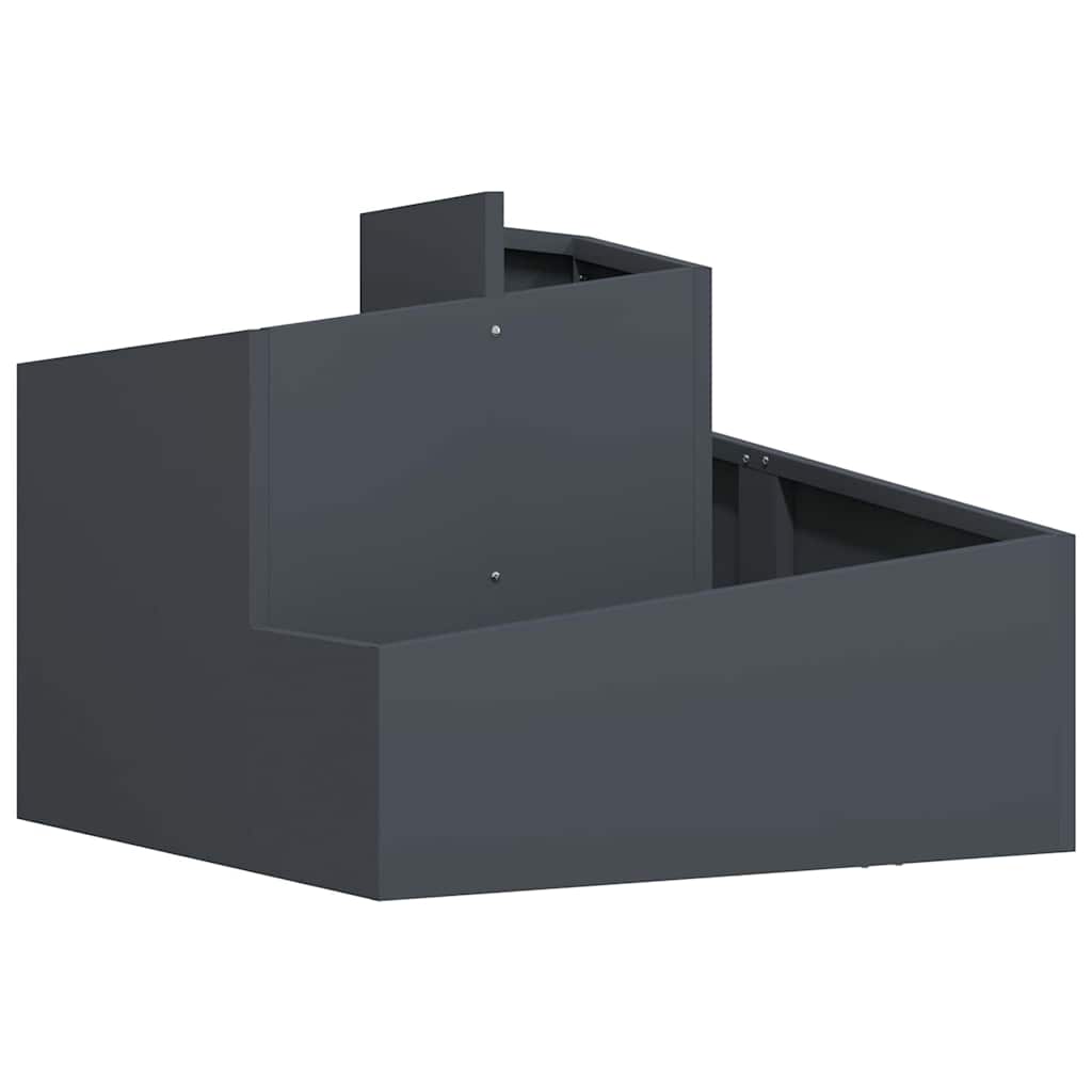 Vidaxl Gartenblumentopf Anthrazit 60 x 60 x 50 cm kaltgewalzter Stahl