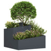 Vidaxl Gartenblumentopf Anthrazit 60 x 60 x 50 cm kaltgewalzter Stahl