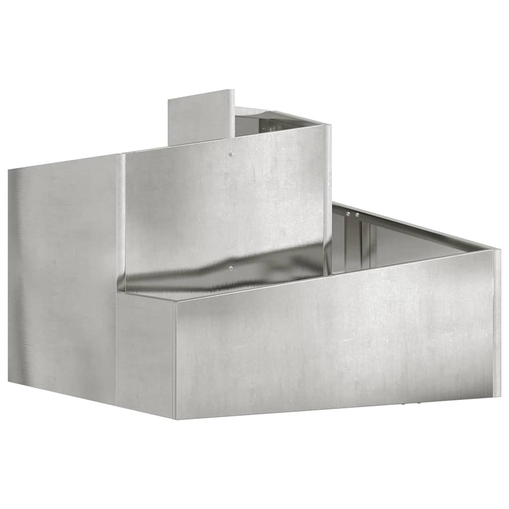 Vidaxl Gartenblumentopf Silber 60 x 60 x 50 cm verzinkter Stahl