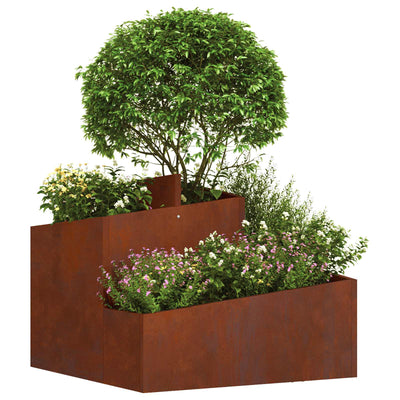 Vidaxl Gartenblumentopf braun 60 x 60 x 50 cm Cortenstahl
