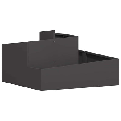 Vidaxl Gartenblumentopf schwarz 80 x 80 x 50 cm kaltgewalzter Stahl