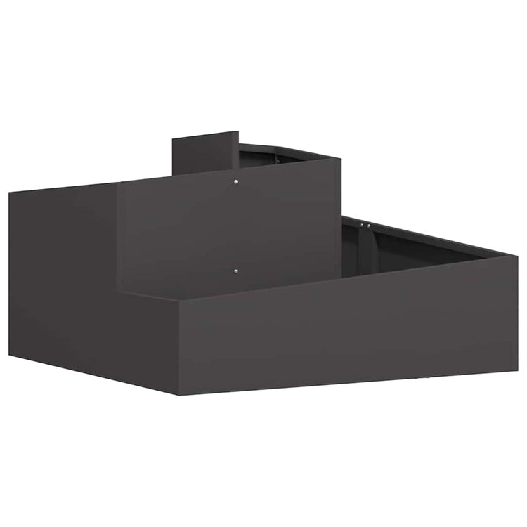 Vidaxl Gartenblumentopf schwarz 80 x 80 x 50 cm kaltgewalzter Stahl