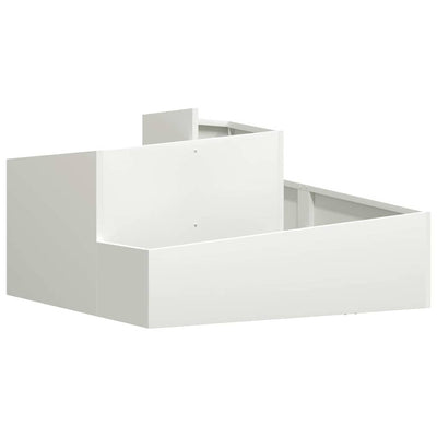 Vidaxl Gartenblumentopf weiß 80 x 80 x 50 cm kaltgewalzter Stahl