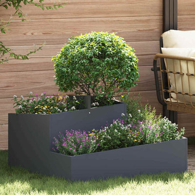 Vidaxl Gartenblumentopf Anthrazit 80 x 80 x 50 cm kaltgewalzter Stahl