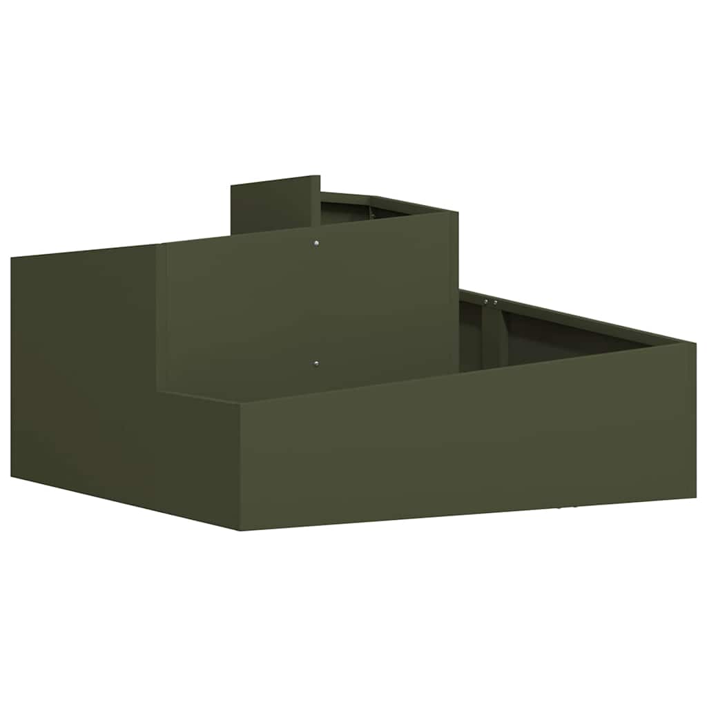 Vidaxl Gartenblumentopf olivgrün 80 x 80 x 50 cm kaltgewalzter Stahl