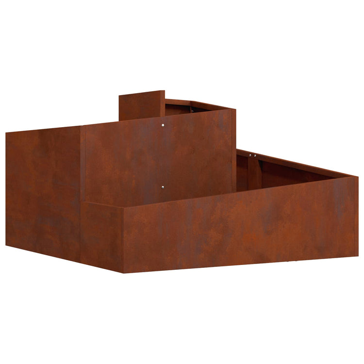 Vidaxl Gartenblumentopf braun 80 x 80 x 50 cm Cortenstahl