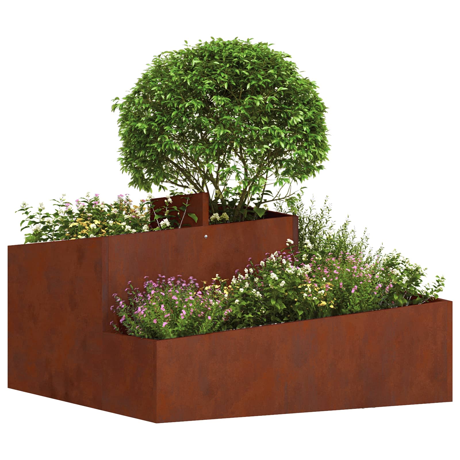 Vidaxl Gartenblumentopf braun 80 x 80 x 50 cm Cortenstahl