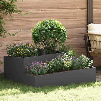 Vidaxl Gartenblumentopf schwarz 100 x 100 x 50 cm kaltgewalzter Stahl