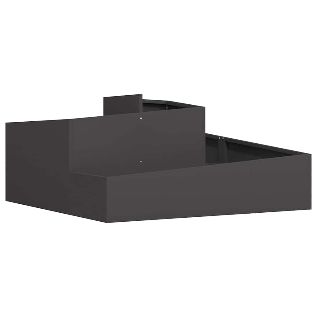 Vidaxl Gartenblumentopf schwarz 100 x 100 x 50 cm kaltgewalzter Stahl