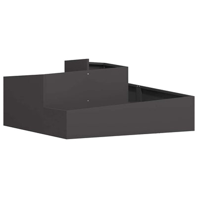 Vidaxl Gartenblumentopf schwarz 100 x 100 x 50 cm kaltgewalzter Stahl