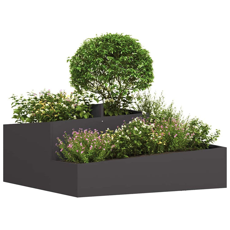 Vidaxl Gartenblumentopf schwarz 100 x 100 x 50 cm kaltgewalzter Stahl