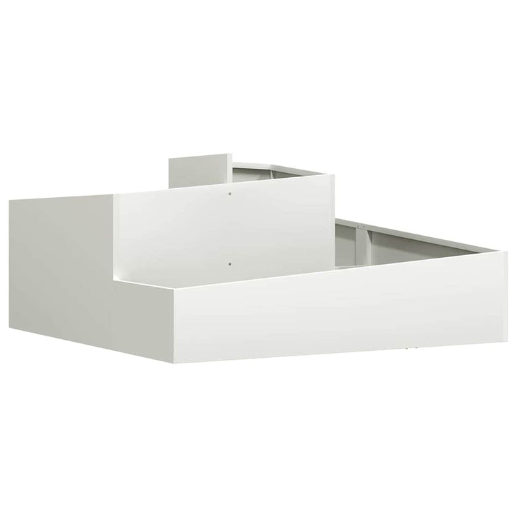Vidaxl Gartenblumentopf weiß 100 x 100 x 50 cm kaltgewalzter Stahl