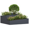 Vidaxl Gartenblumentopf Anthrazit 100 x 100 x 50 cm kaltgewalzter Stahl