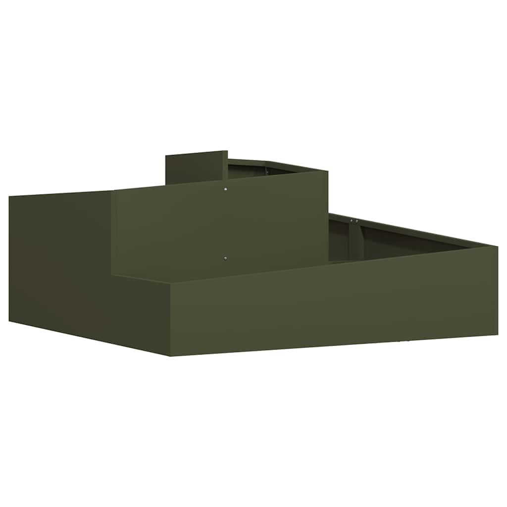 Vidaxxl Gartenblumentopf Olivgrün 100 x 100 x 50 cm kaltgewalzter Stahl