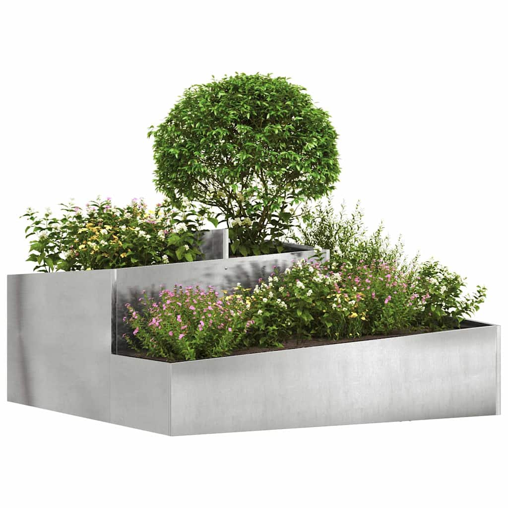 Vidaxx Gartenblumentopf Silber 100 x 100 x 50 cm Edelstahl