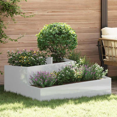 Vidaxl Gartenblumentopf Silber 100 x 100 x 50 cm verzinkter Stahl