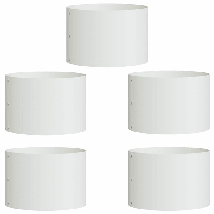 VidaXL Pflanzenring 5 Stück weiß 30 x 30 x 20 cm kaltgewalzter Stahl