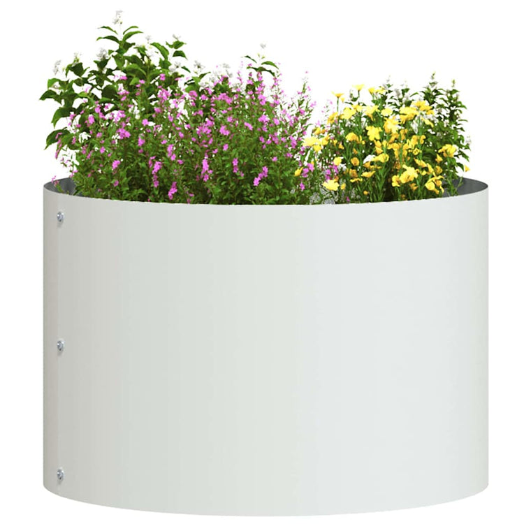 VidaXL Pflanzenring 5 Stück weiß 30 x 30 x 20 cm kaltgewalzter Stahl