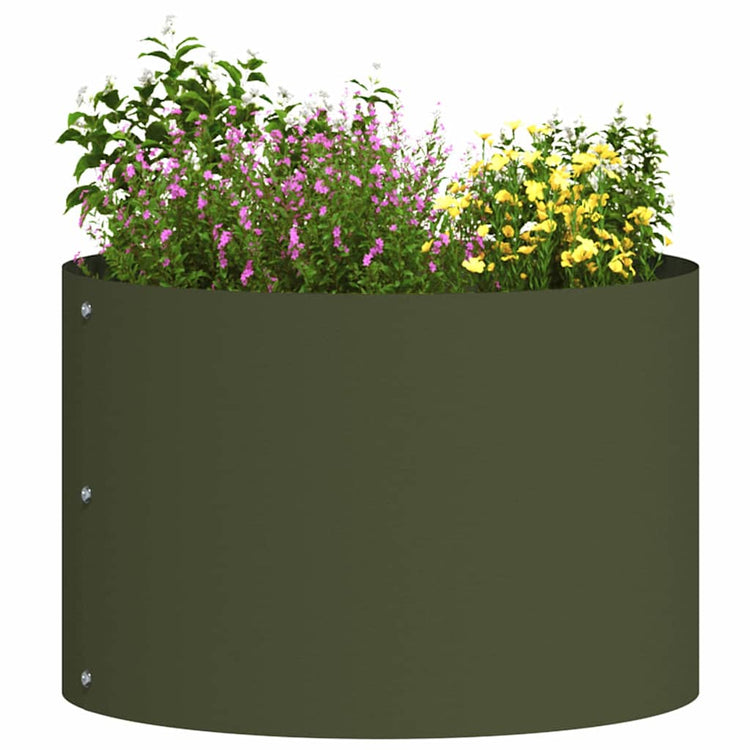 Vidaxxl Pflanzenring olivgrün 30 x 30 x 20 cm kaltgewalzter Stahl