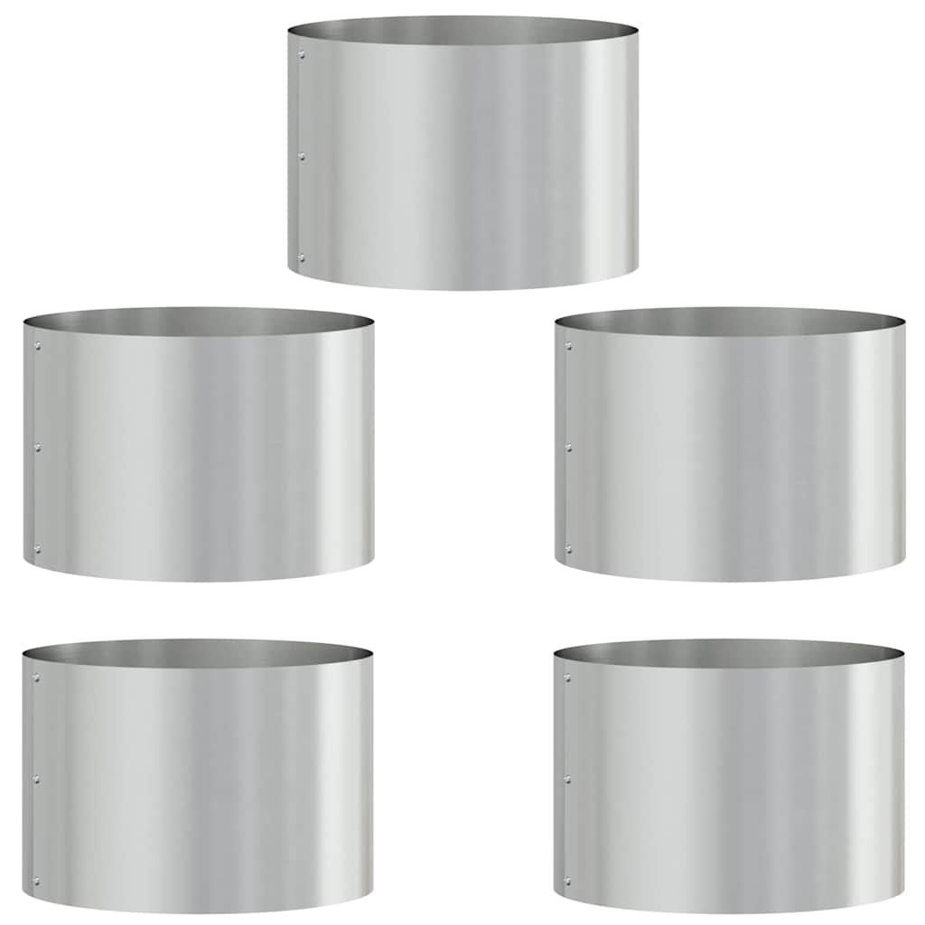 VidaXL Pflanzenring 5 Stk. Silber 30 x 30 x 20 cm verzinkter Stahl