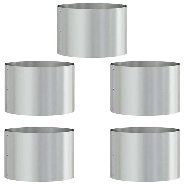 VidaXL Pflanzenring 5 Stk. Silber 30 x 30 x 20 cm verzinkter Stahl