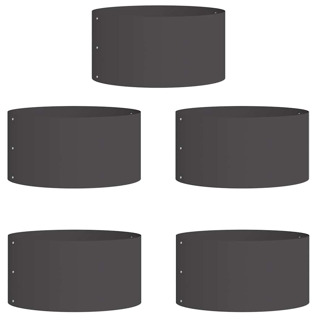 Vidaxxl Pflanzenring 5 Stück schwarz 40 x 40 x 20 cm kaltgewalzter Stahl