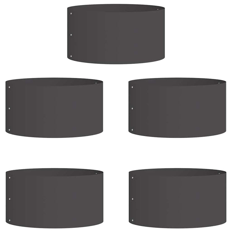 Vidaxxl Pflanzenring 5 Stück schwarz 40 x 40 x 20 cm kaltgewalzter Stahl