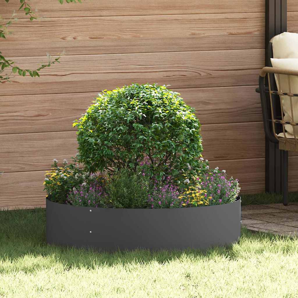 VidaXL Pflanzenring 5 Stk. Schwarz 80 x 80 x 20 cm kaltgewalzter Stahl