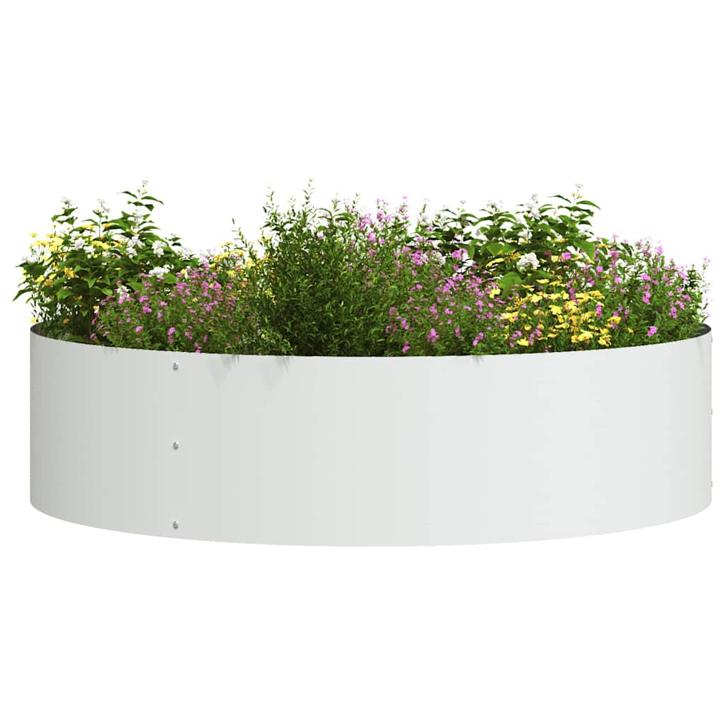 Vidaxx Pflanzring weiß 80 x 80 x 20 cm kaltgewalzter Stahl