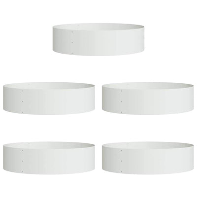 VidaXL Pflanzenring 5 Stück weiß 80 x 80 x 20 cm kaltgewalzter Stahl