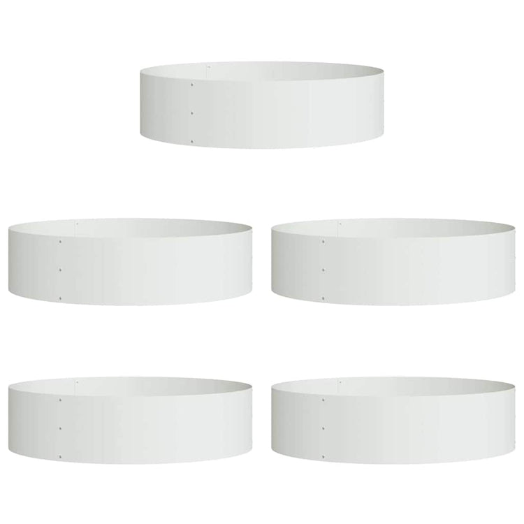 VidaXL Pflanzenring 5 Stück weiß 80 x 80 x 20 cm kaltgewalzter Stahl