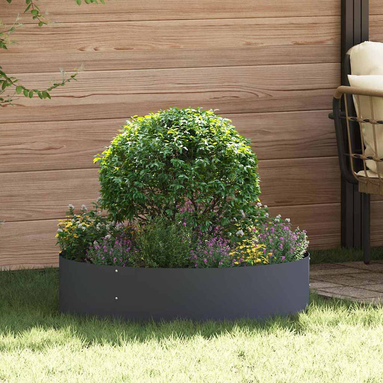 Vidaxl Pflanzenring Anthrazit 80 x 80 x 20 cm kaltgewalzter Stahl