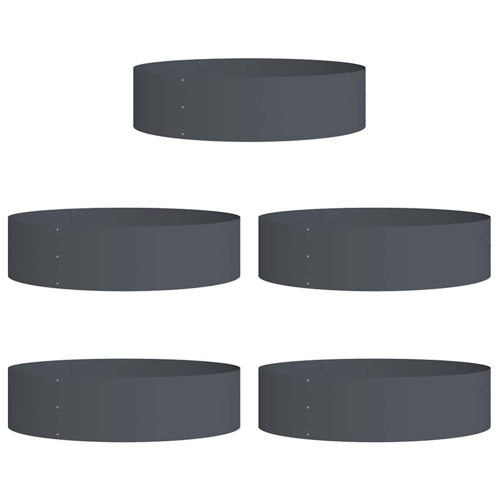Vidaxl Pflanzenring 5 Stück Anthrazit 80 x 80 x 20 cm kaltgewalzter Stahl