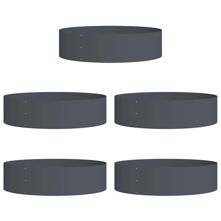 Vidaxl Pflanzenring 5 Stück Anthrazit 80 x 80 x 20 cm kaltgewalzter Stahl