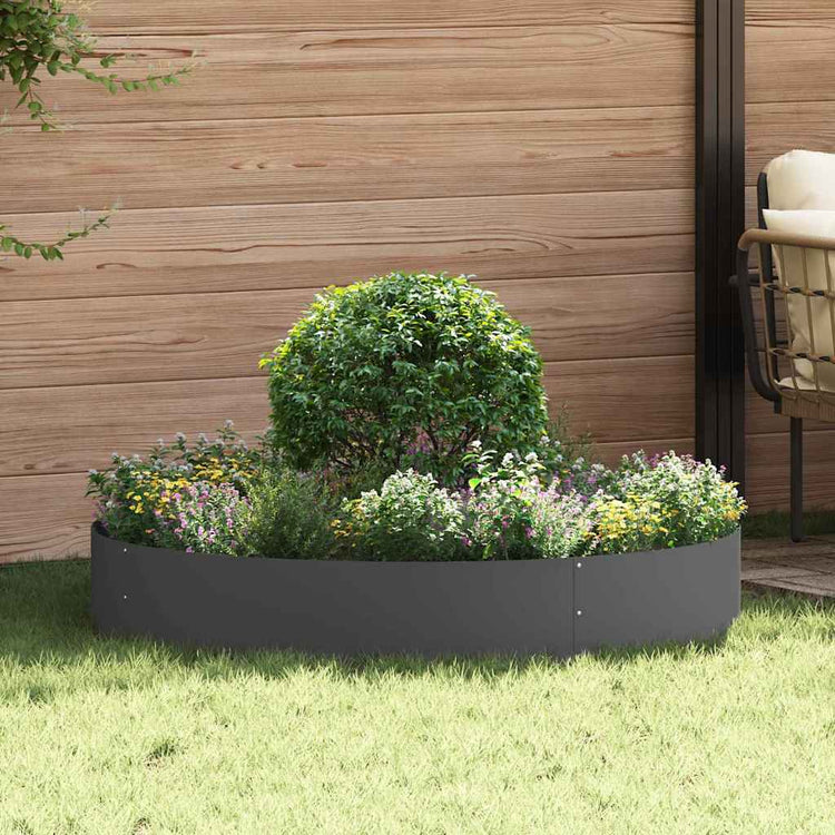 Vidaxx Pflanzring schwarz 120 x 120 x 20 cm kaltgewalzter Stahl