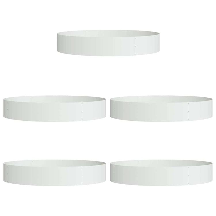 Vidaxxl Pflanzenring 5 Stück weiß 120 x 120 x 20 cm kaltgewalzter Stahl