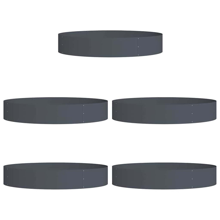 Vidaxxl Pflanzring 5 Stk. Anthrazit 120 x 120 x 20 cm kaltgewalzter Stahl