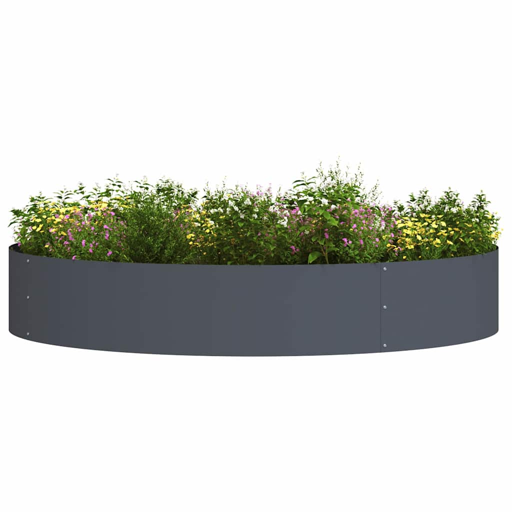 Vidaxxl Pflanzring 5 Stk. Anthrazit 120 x 120 x 20 cm kaltgewalzter Stahl
