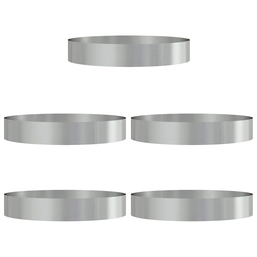 Vidaxxl Pflanzenring 5 Stk. Silber 120 x 120 x 20 cm verzinkter Stahl