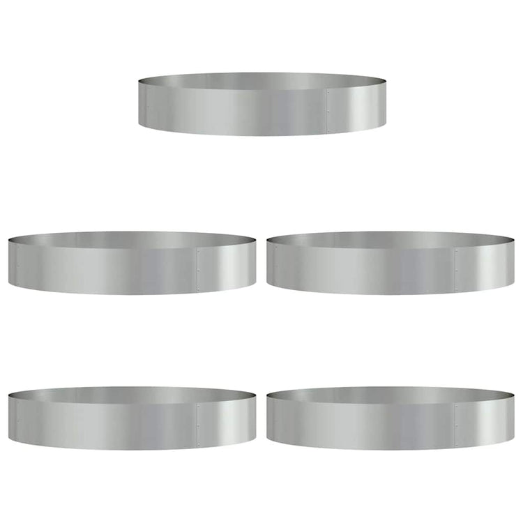 Vidaxxl Pflanzenring 5 Stk. Silber 120 x 120 x 20 cm verzinkter Stahl