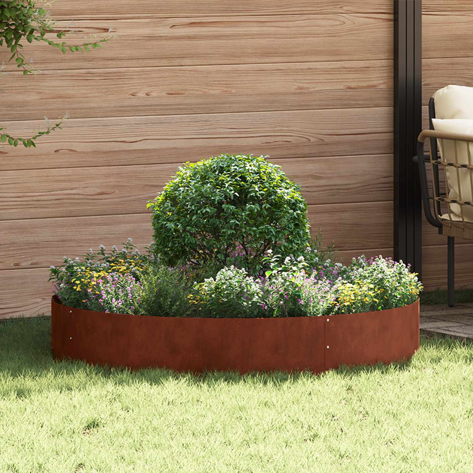 Vidaxl Pflanzenring braun 120 x 120 x 20 cm Cortenstahl