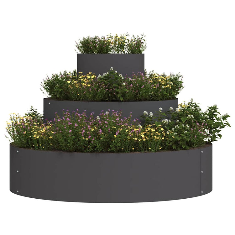Vidaxl Gartenblumentopf schwarz 90 x 90 x 20 cm kaltgewalzter Stahl
