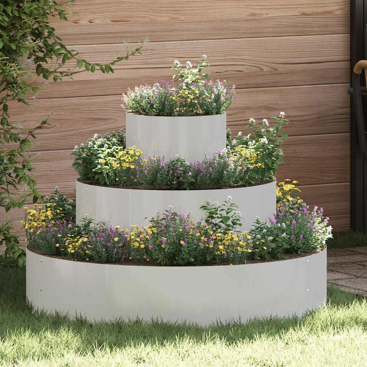 VidaXL Gartenblumentopf Silber 90 x 90 x 20 cm Edelstahl