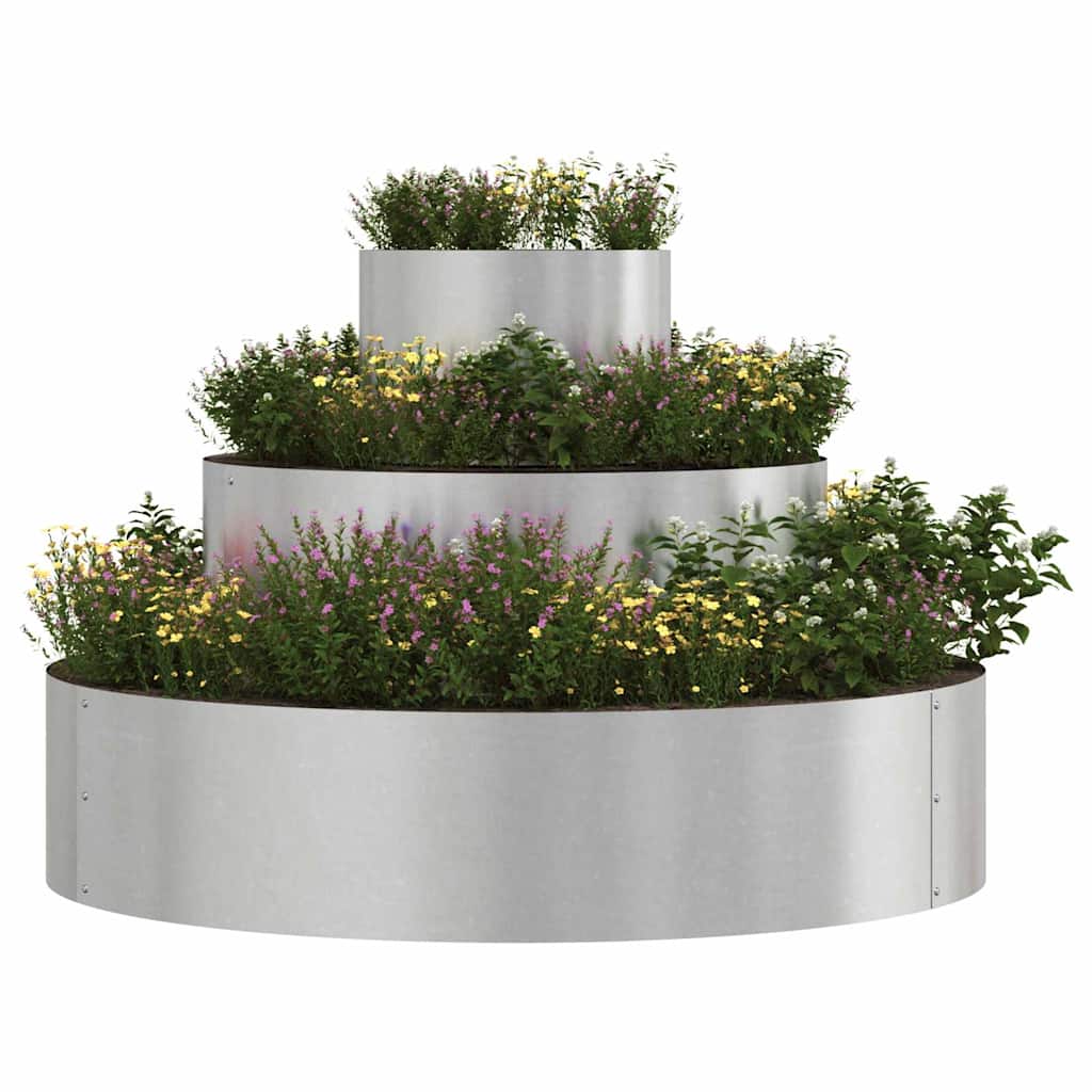 VidaXL Gartenblumentopf Silber 90 x 90 x 20 cm Edelstahl